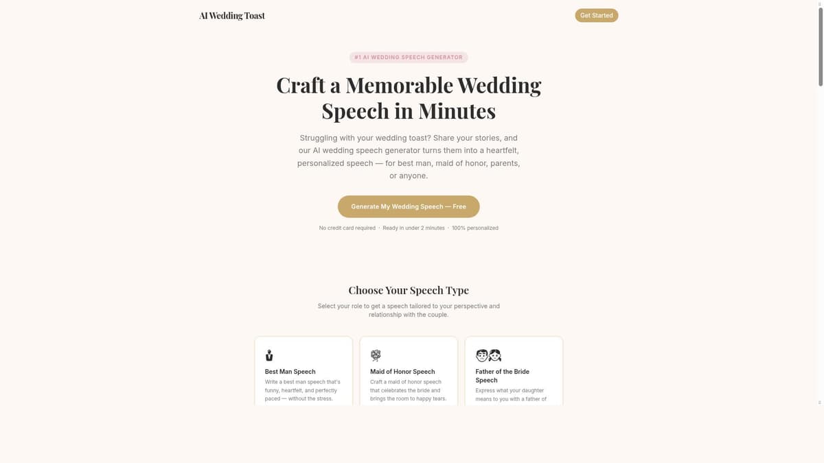 AI Wedding Toast