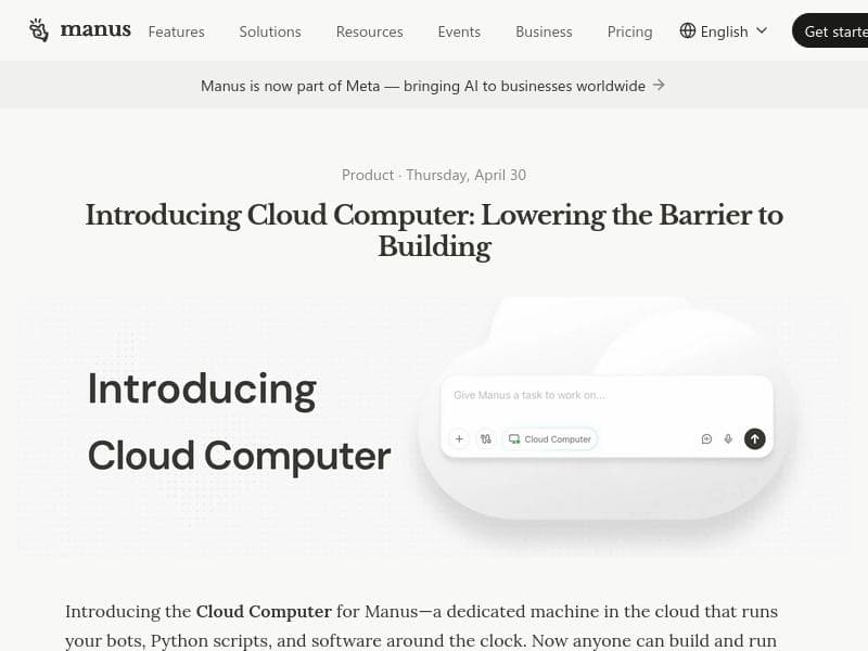 Cloud Computer by Manus