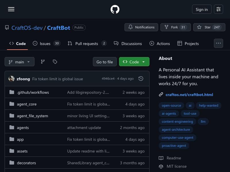 CraftBot with Living UI