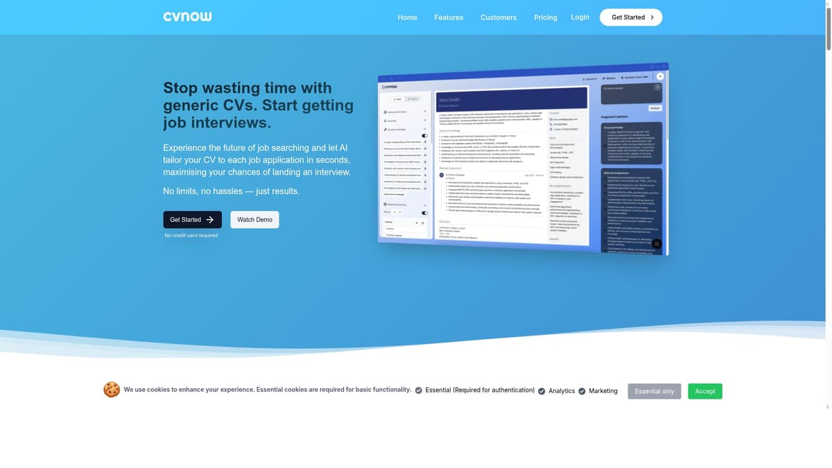 CVnow.ai - Resume Builder