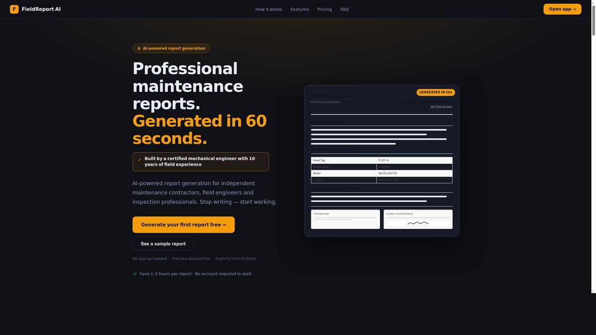 FieldReport AI