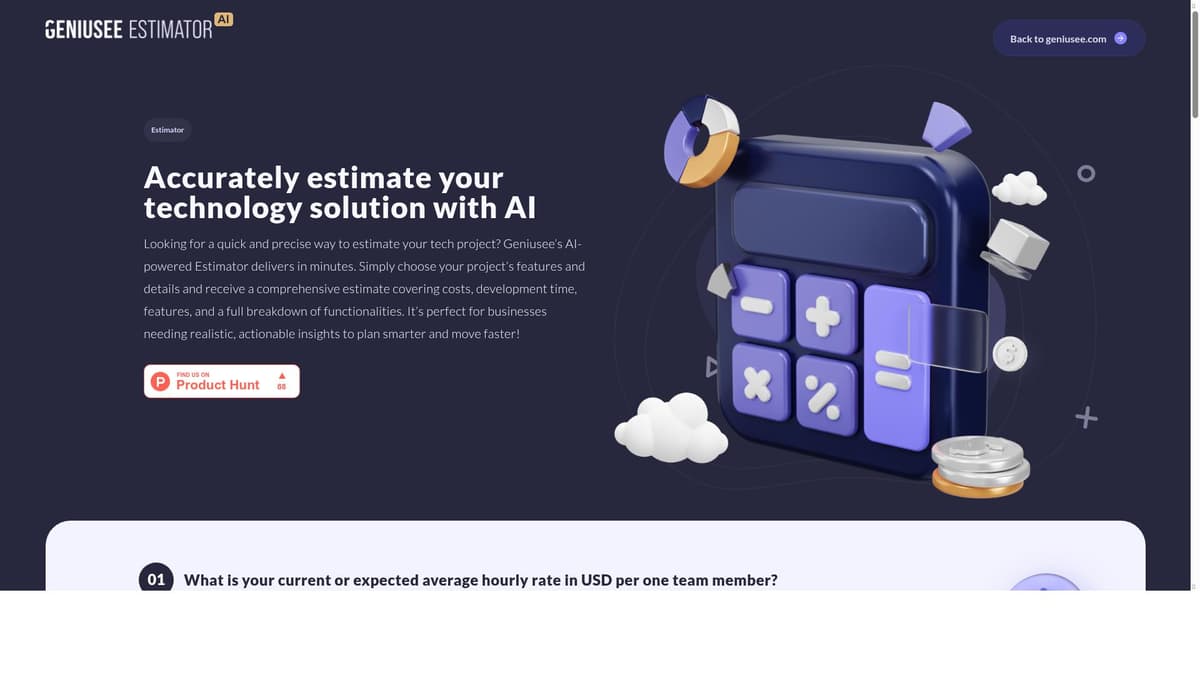 Geniusee AI Estimator