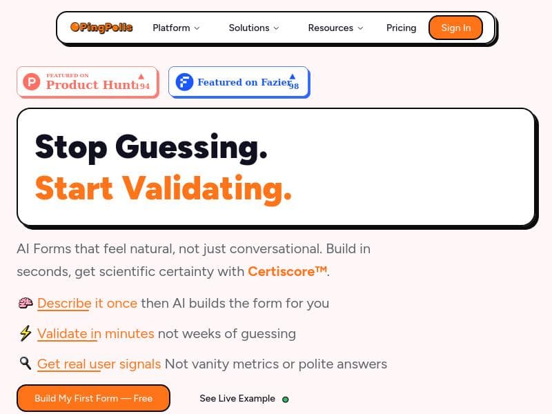 PingPolls v1.0