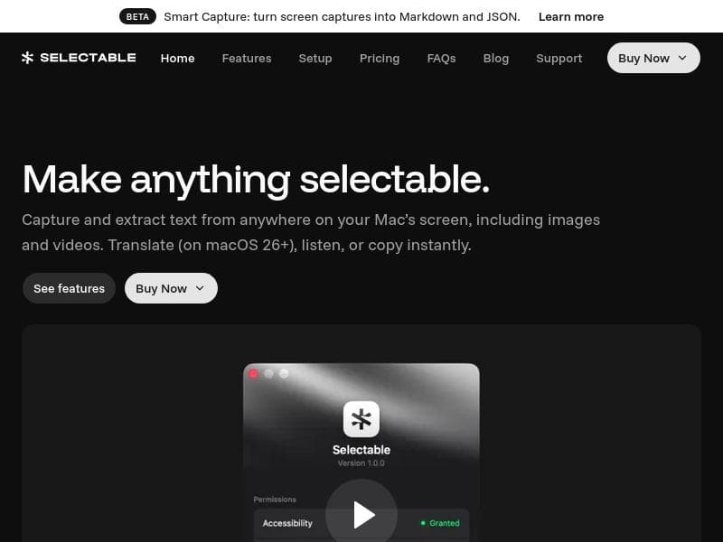 Selectable: OCR & Text Capture