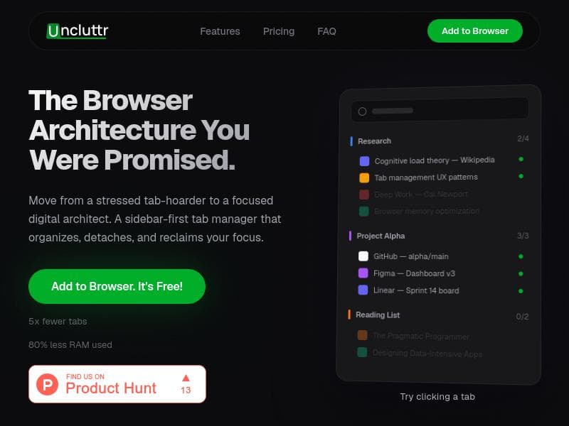 Uncluttr - Clean up your tabs