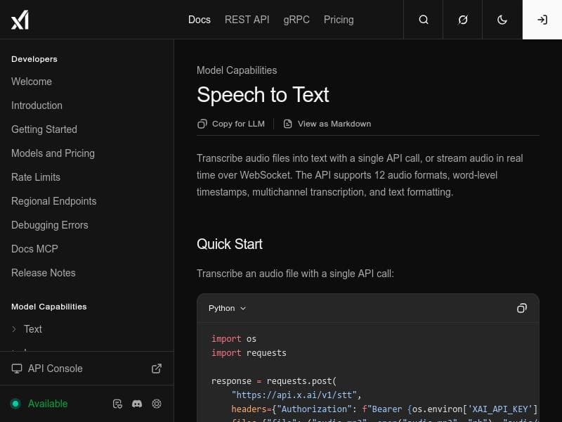 Grok Voice API