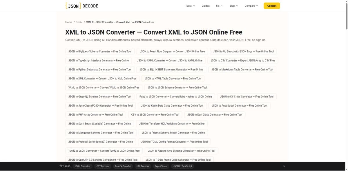XML to JSON Converter