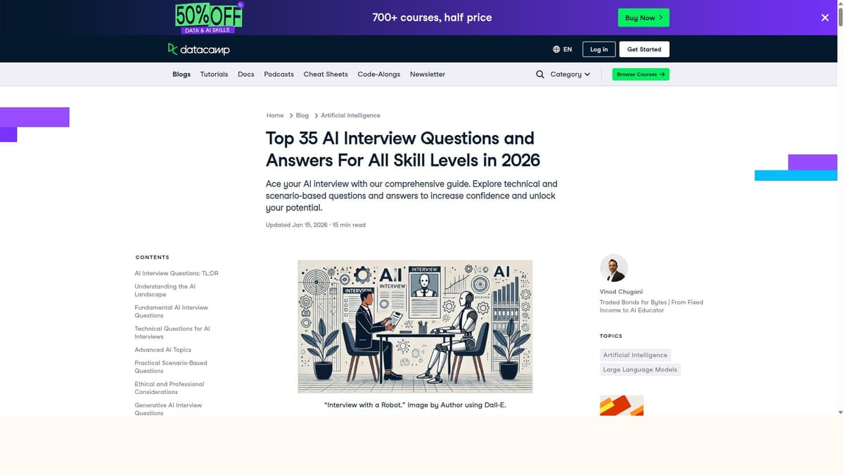 DataCamp AI Interview Questions Guide
