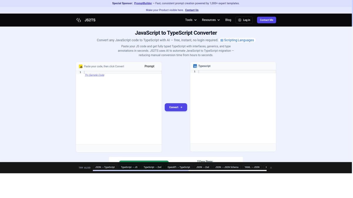 JavaScript to TypeScript Converter