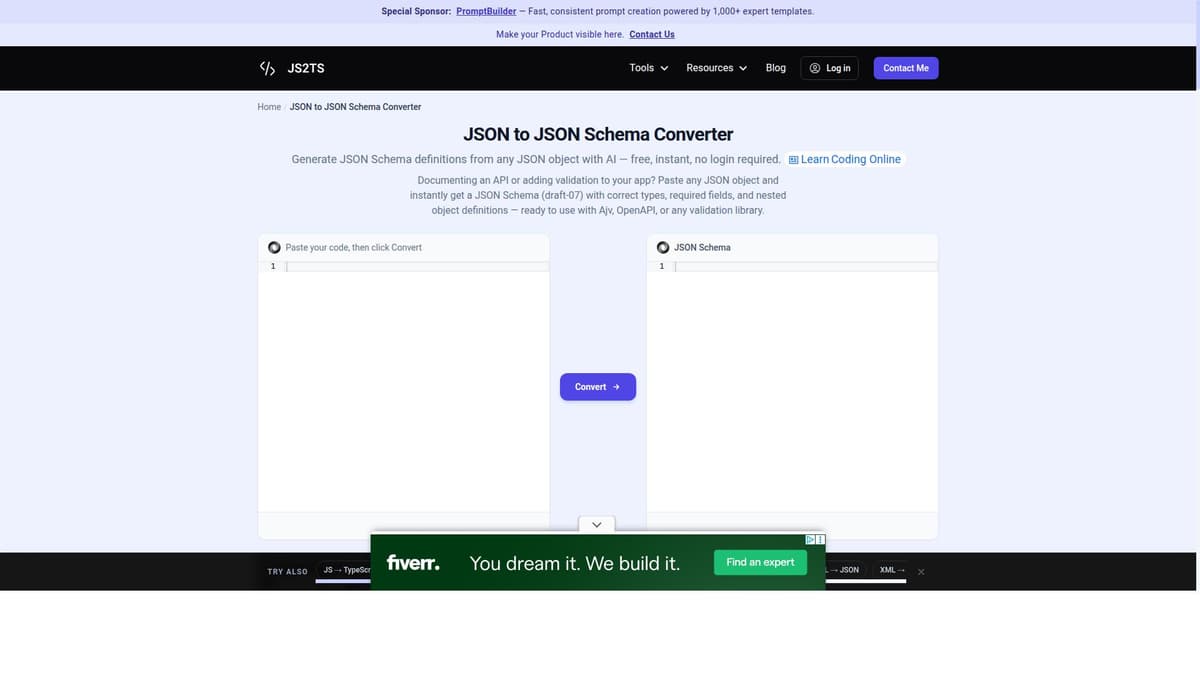 JSON to JSON Schema Generator Online