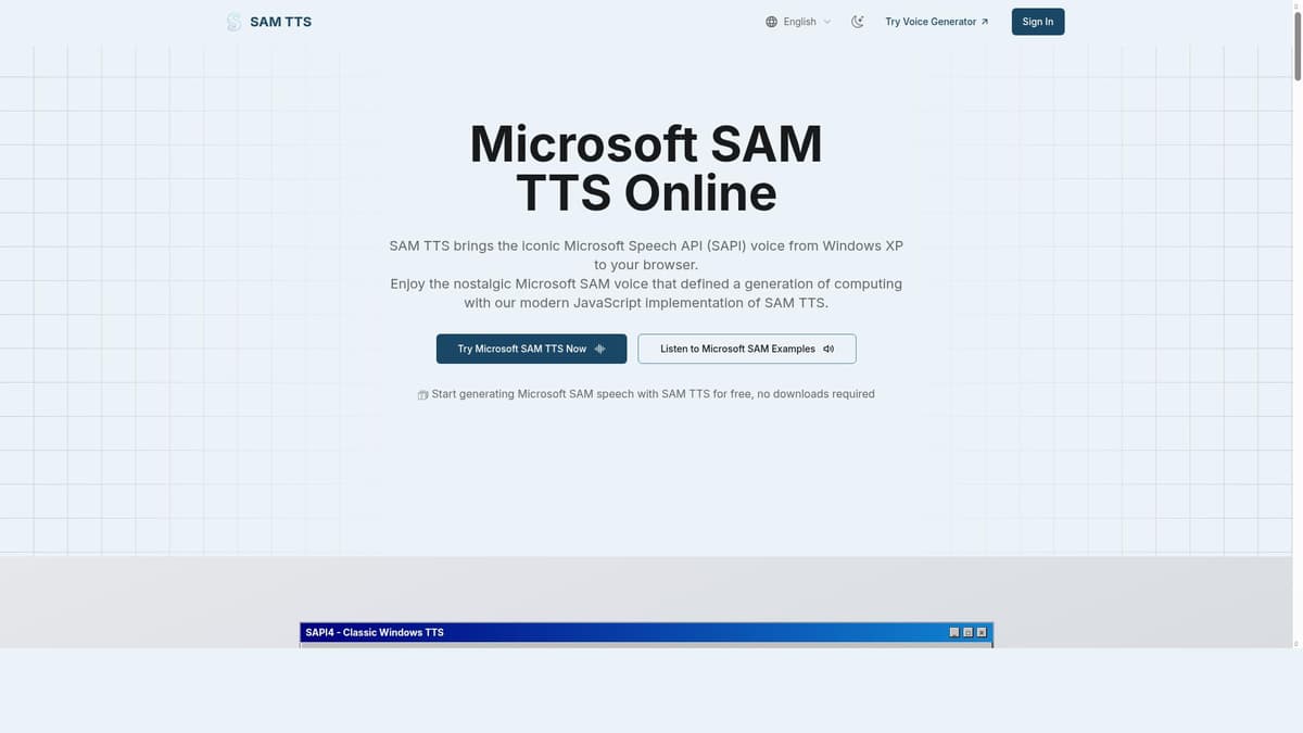 SAM TTS - Microsoft SAM Text to Speech