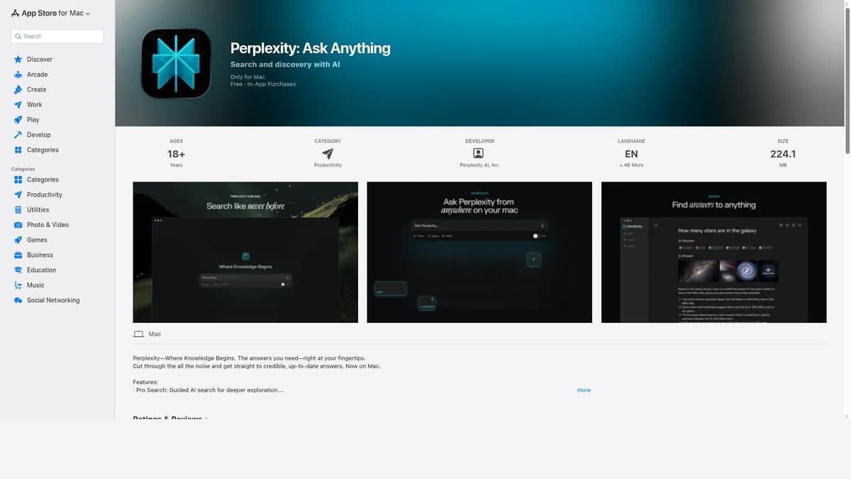 Perplexity for Mac