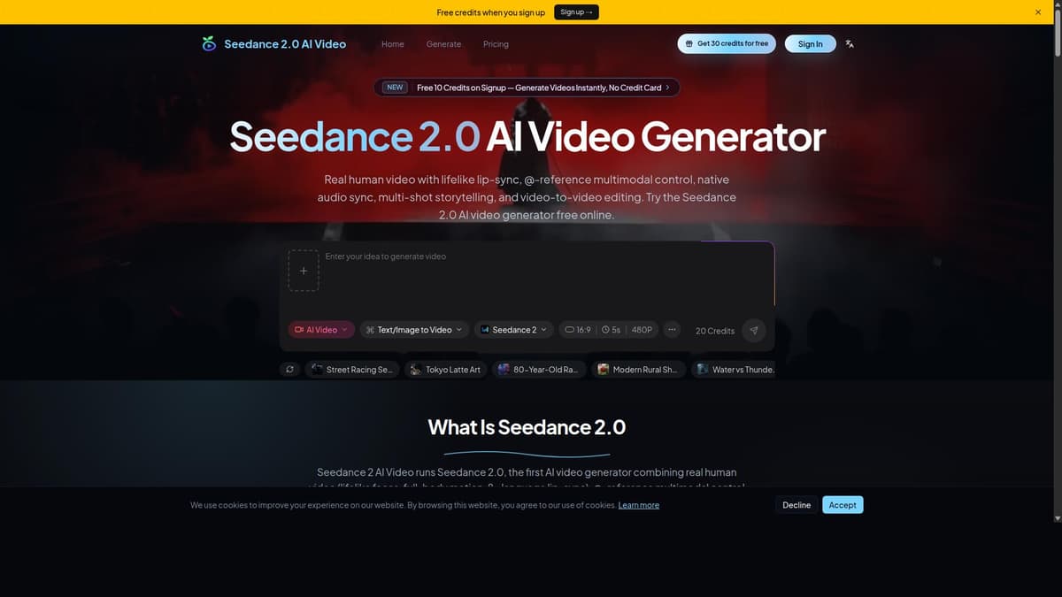 Seedance 2.0 AI Video Generator