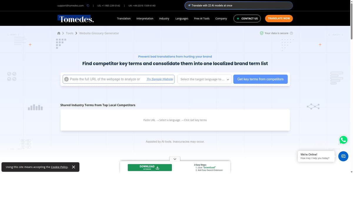 Website Glossary Generator by Tomedes